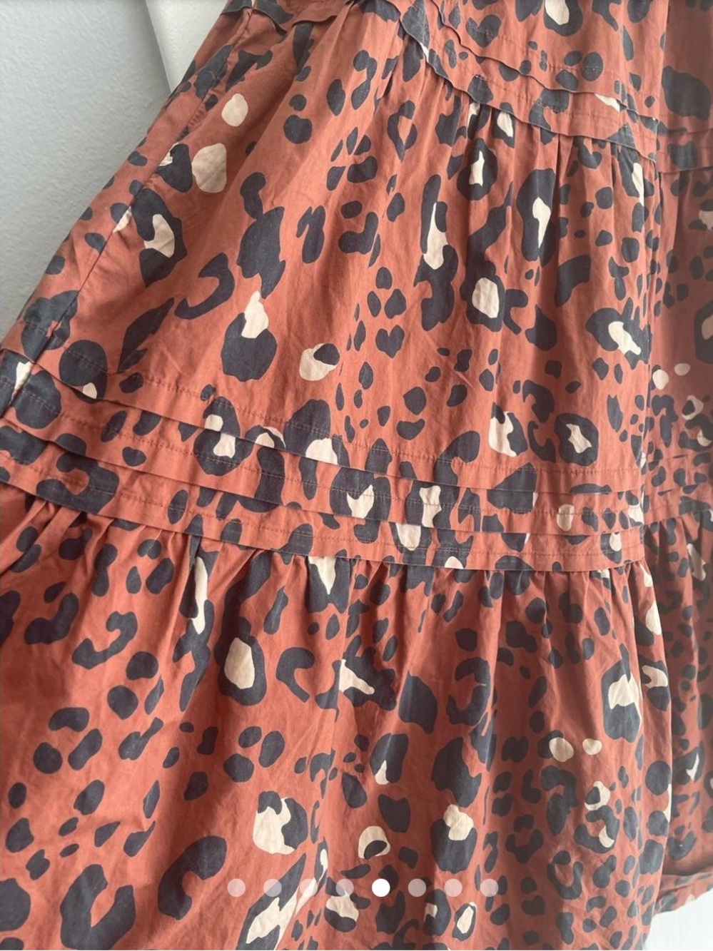 Anthropologie Rust Leopard Tiered Maxi Dress - Picture 3 of 9